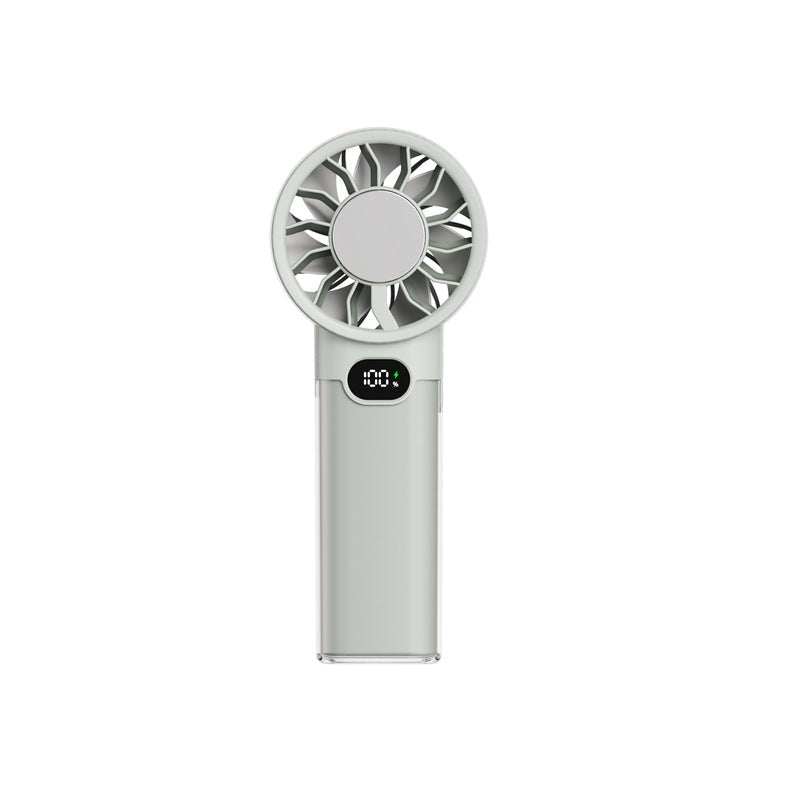Handheld Portable Fan with LED Display Rechargeable Battery Multiple Speeds