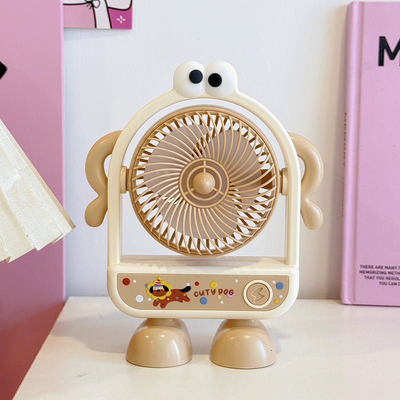Portable Mini Fan USB Rechargeable Cute Character Design Compact Quiet Operation