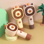 Portable Hand Fan Lightweight Cute Animal Design Battery Operated