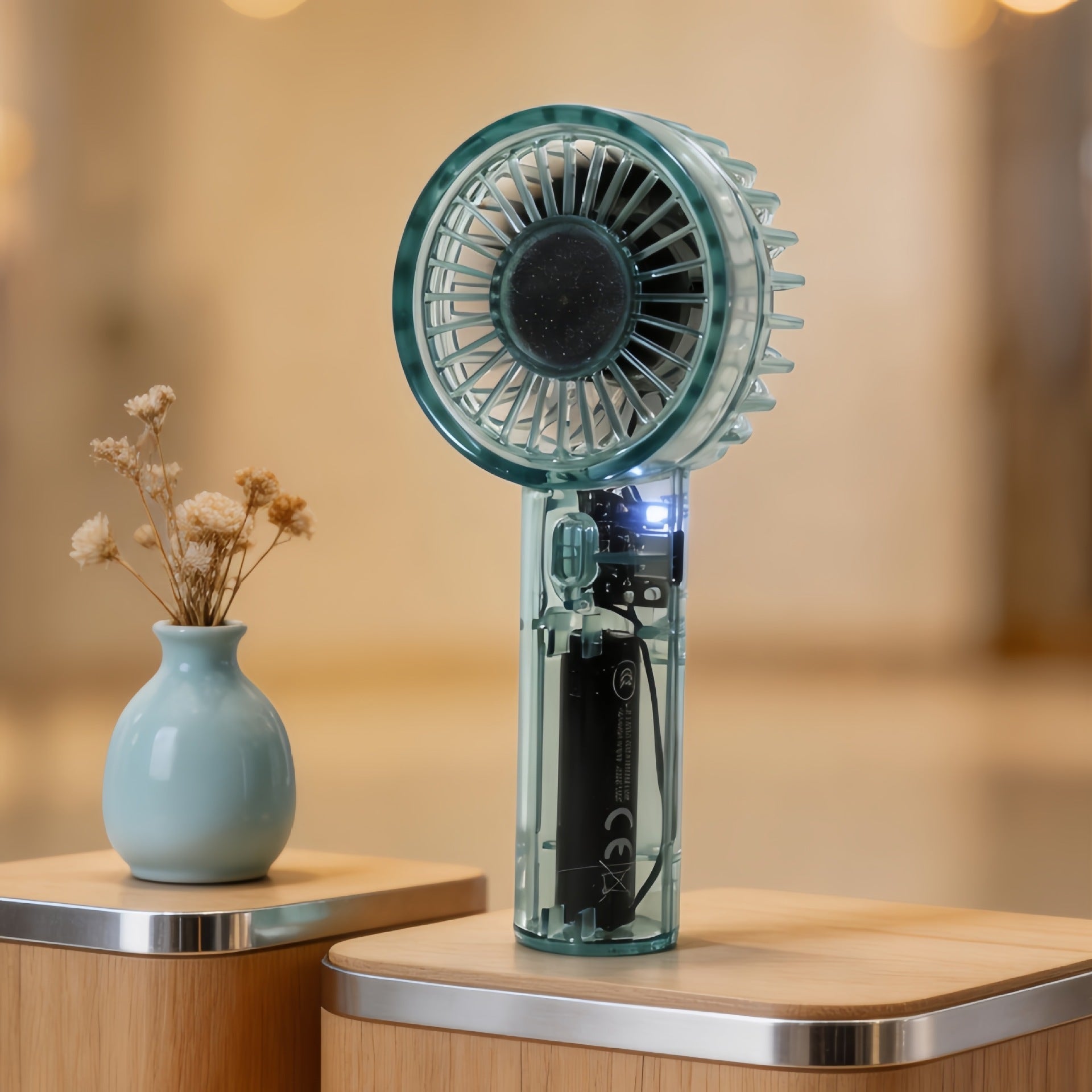 Portable USB Handheld Fan with Ergonomic Grip Lightweight Compact Personal Cooling Fan