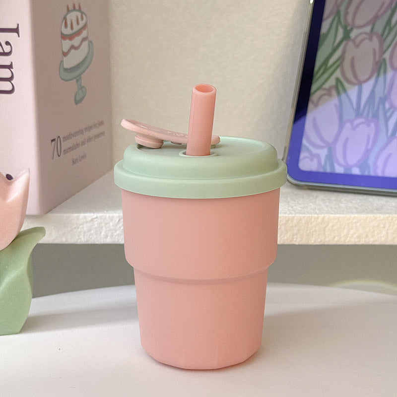 Reusable Women's Drinking Cup with Integrated Straw Leak-Proof Lid BPA-Free Dishwasher Safe