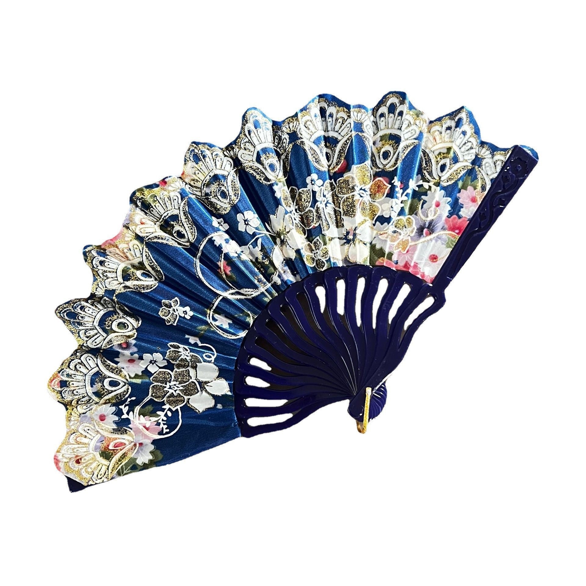 Ladies Handmade Fan Lightweight Elegant Fabric and Wood Accessory