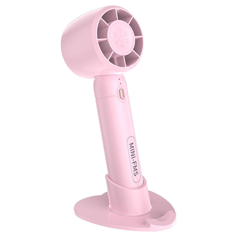 Ladies Portable Mini Hand Fan with Stand USB Rechargeable Adjustable Speeds