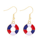 Women's Lightweight Star Earrings Enamel Flag Design Fishhook Closure Zinc Alloy