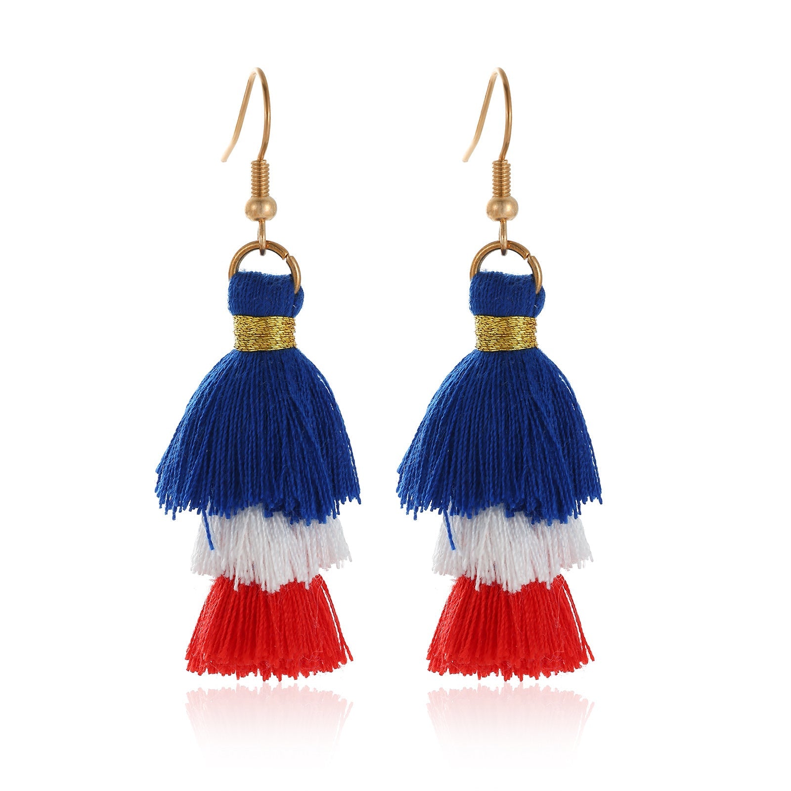 Women's Lightweight Star Earrings Enamel Flag Design Fishhook Closure Zinc Alloy