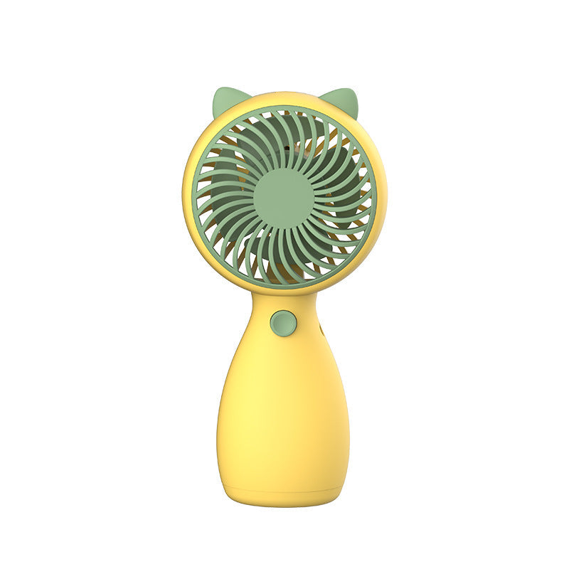 Portable Handheld Fan Cat Design USB Rechargeable 3-Speed Quiet Operation