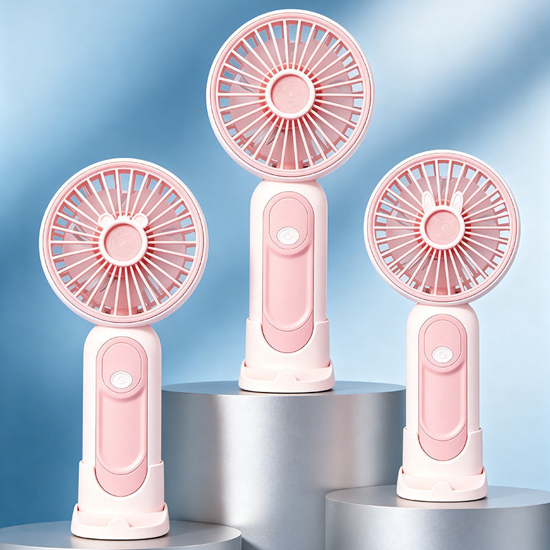 Rechargeable Cordless Handheld Fan USB Portable Detachable Stand Quiet 3-Speed