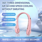 Portable Neck Fan Wireless USB Rechargeable Adjustable Speed for Women