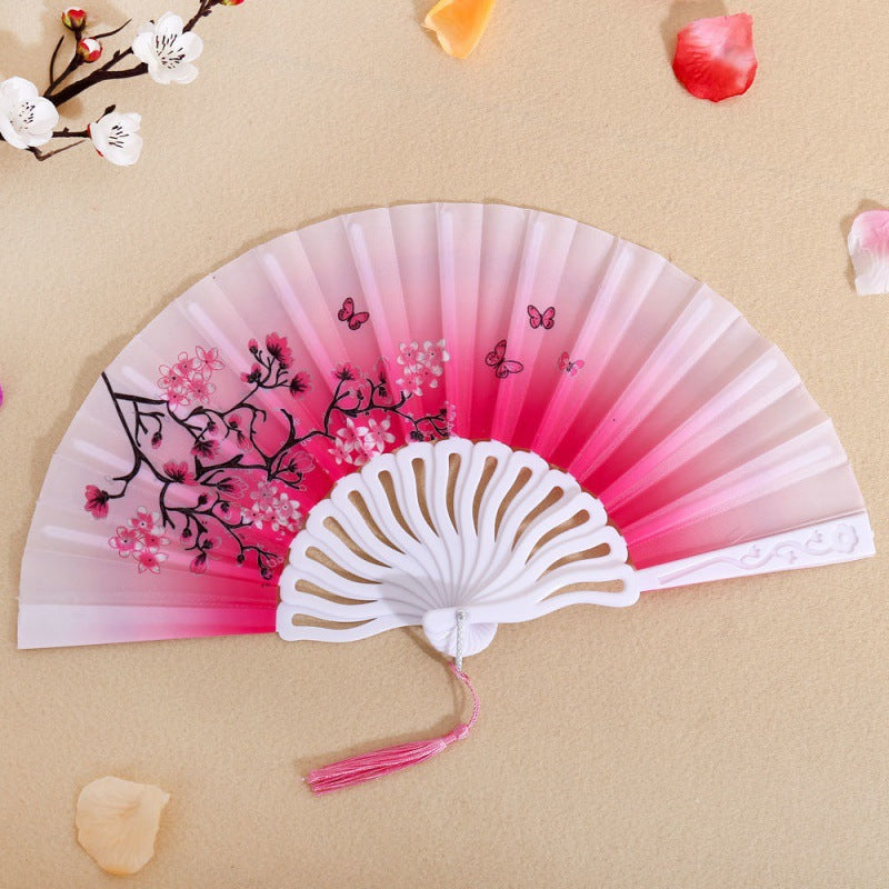 Ladies Folding Fan Handmade Elegant Floral Pattern Lightweight Accessory