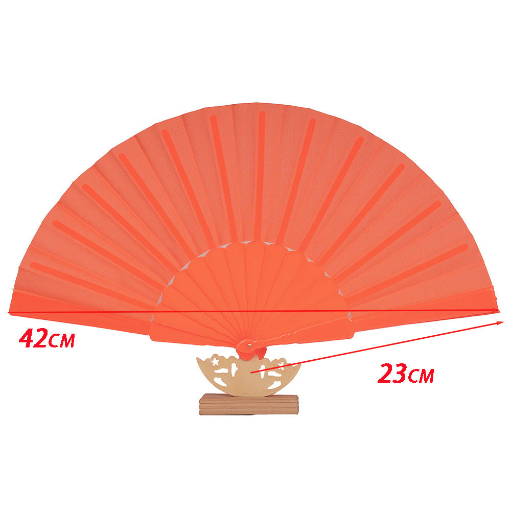 Ladies Decorative Fan with Elegant Wooden Handle Lightweight Stylish Accessory