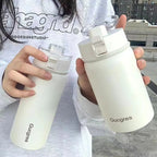 Women's Stainless Steel Insulated Water Bottle with Flip Lid Ergonomic Design