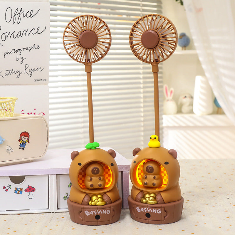 Creative Bear Design USB Table Fan with LED Light Compact Portable Desk Fan