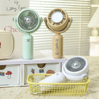 Portable USB Rechargeable Hand Fan with Adjustable Speed and Cute Animal Design for Women