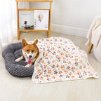 Non-Slip Pet Cushion Soft Cozy Pillow with Paw Print Pattern