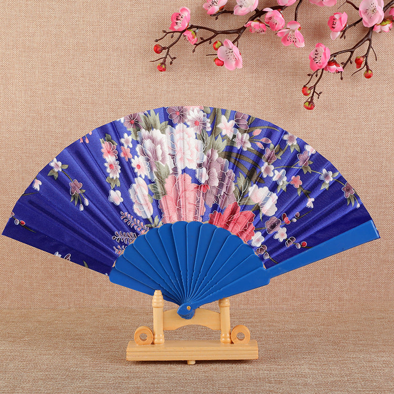 Ladies Decorative Folding Fan Lightweight Floral Design Compact Accessory