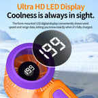 Harrow Portable Mini Fan with LED Temperature Display Lightweight Rechargeable