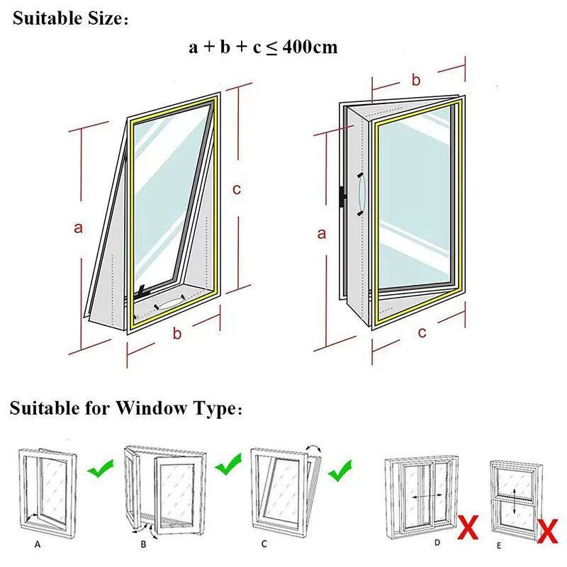 Adjustable Foldable Window Exhaust Seal Plate Kit for Tilt and Turn Casement Windows