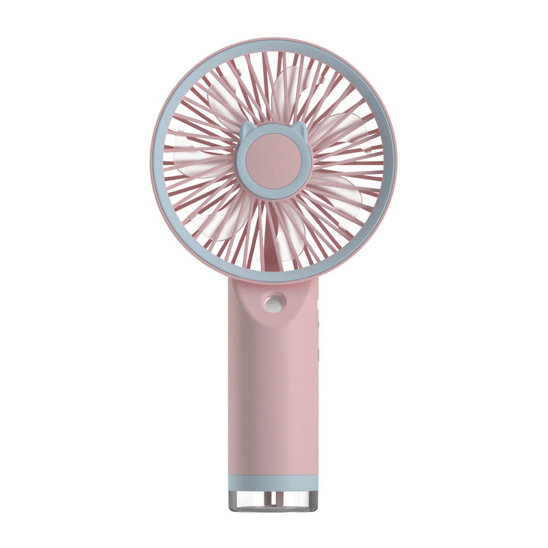 Portable Rechargeable Hand Fan Cute Cat Design Lightweight Compact