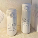 Insulated Stainless Steel Water Bottle for Women with Leak-Proof Press Cap and Animal Design