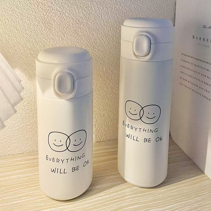 Insulated Stainless Steel Water Bottle for Women with Leak-Proof Press Cap and Animal Design