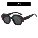 Ladies Hexagonal Sunglasses UV Protection Lightweight Fashionable Frame