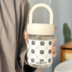 Women's Insulated Glass Mug with Handle Leak-Proof Travel Cup for Hot and Cold Drinks