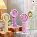 Portable USB Hand Fan for Women Compact Quiet Rechargeable with Cute Design