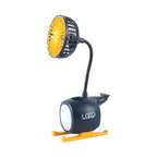 Multifunctional Table Fan with Flexible Arm and LED Light for Home and Office