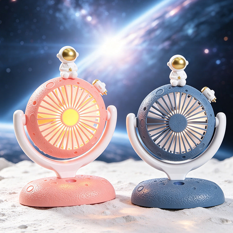 Ladies Desk Fan with Astronaut Design USB Portable Adjustable Tilt Quiet Operation