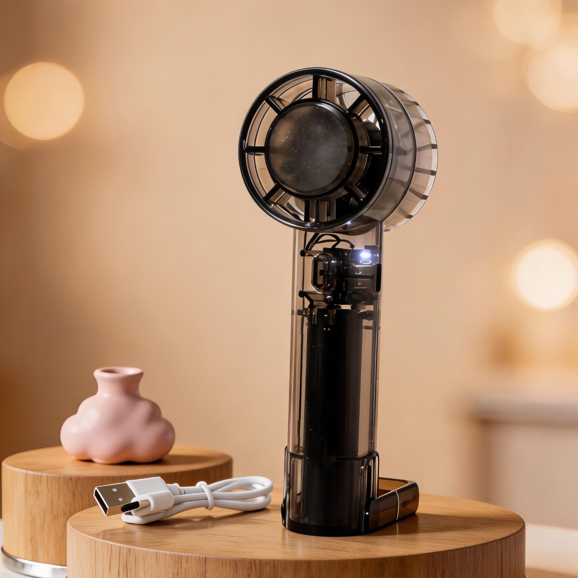 Portable USB Fan for Women Compact Lightweight Quiet Operation Adjustable Tilt Handle