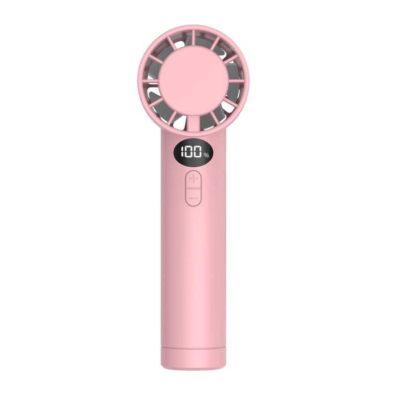 Handheld Fan USB Rechargeable Quiet Operation with Adjustable Speed and LED Battery Indicator