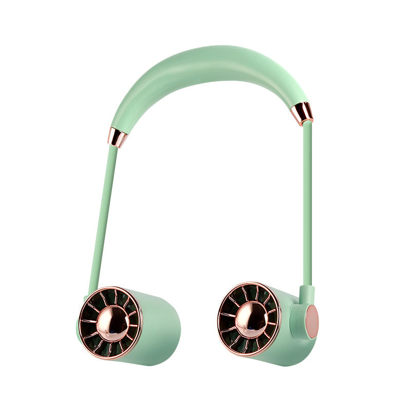 Portable Rechargeable Neck Fan Dual Head Adjustable Airflow Lightweight Unisex