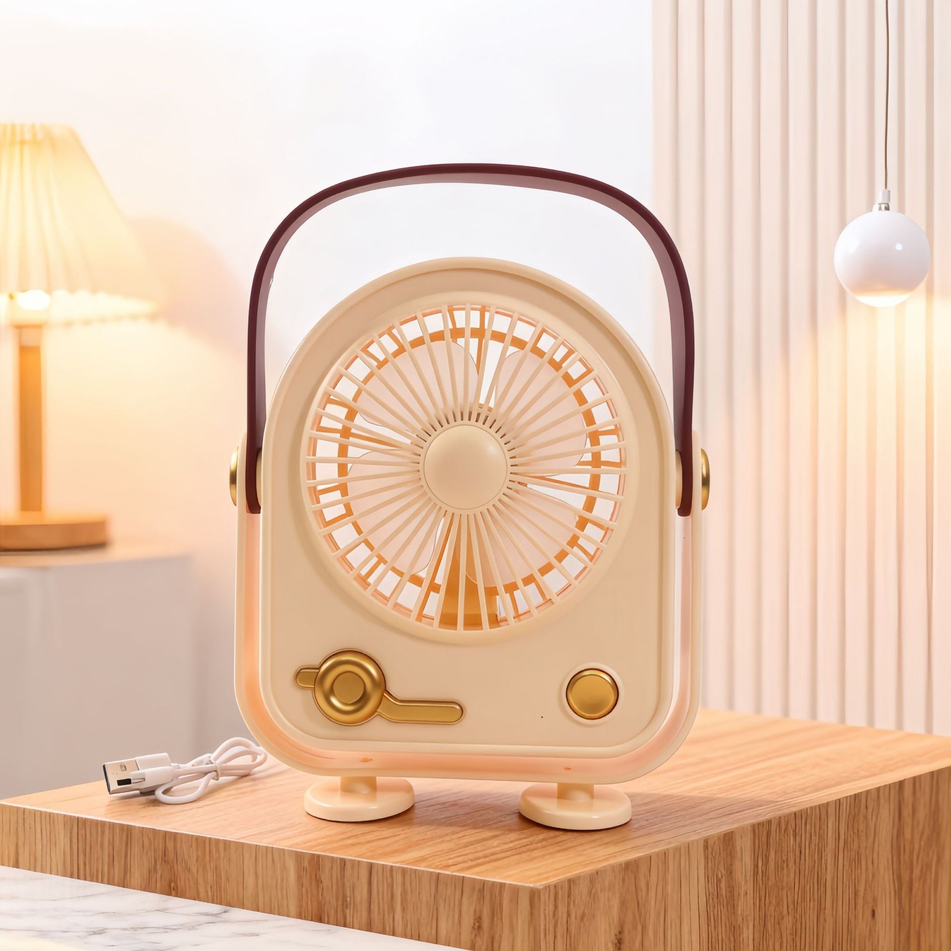 Portable USB Desk Fan With Ergonomic Design Quiet Operation Compact Table Fan