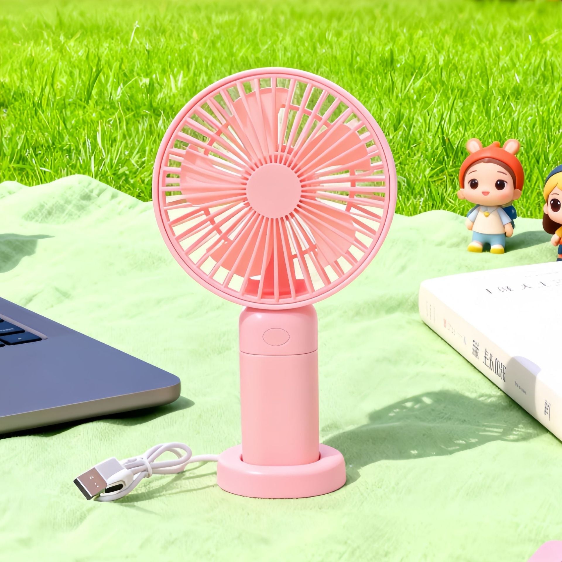 Portable Mini Fan with Flexible Tilt and USB Rechargeable Battery Lightweight Personal Cooling Fan