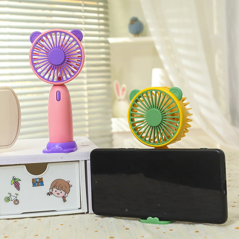 Portable Mini Handheld Fan for Women USB Rechargeable Quiet Operation Cute Cat Ears Design