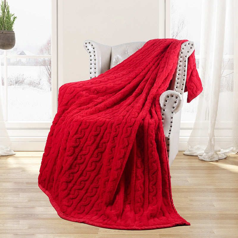 Brehn Ladies Soft Cable Knit Snuggle Blanket Cozy Throw for Home and Outdoors