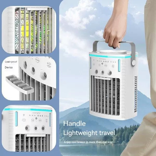 Rechargeable Portable Microclimate Cooler with Quiet Fan and RGB Lighting Compact Personal Air Conditioner