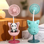 Portable Mini Fan for Women USB Rechargeable Quiet Operation Cute Panda Design