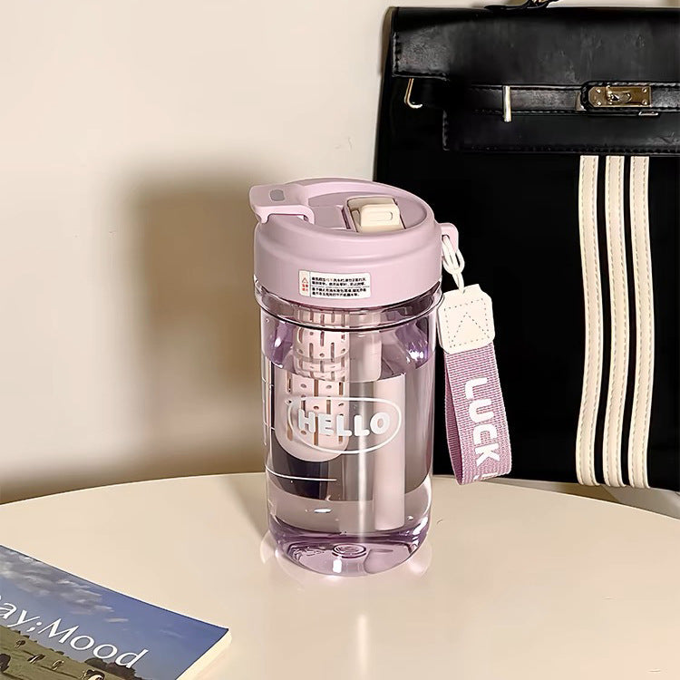 Women’s Insulated Water Bottle with Fruit Infuser Leak-Proof Lid Double-Walled Vacuum Flask