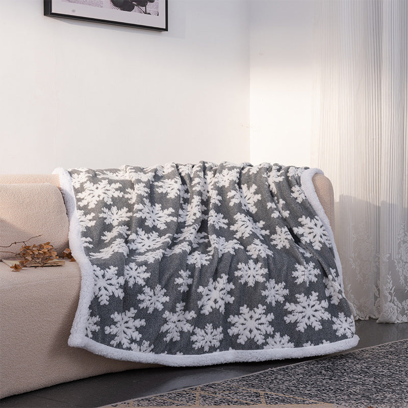 Brehn Comfort Blanket Soft Warm Cozy Red White Festive Snowflake Pattern
