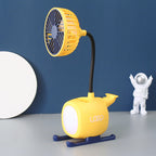 Multifunctional Table Fan with Flexible Arm and LED Light for Home and Office