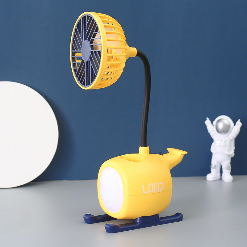 Multifunctional Table Fan with Flexible Arm and LED Light for Home and Office