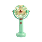 Portable Handheld Fan USB Rechargeable 3-Speed Compact Lightweight with Stand