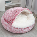 Women's Cozy Round Pet Bed Soft Plush Non-Slip Indoor Outdoor Dog Cat Bed