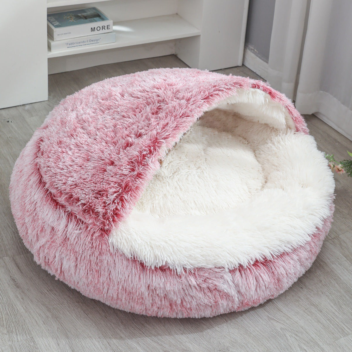 Women's Cozy Round Pet Bed Soft Plush Non-Slip Indoor Outdoor Dog Cat Bed