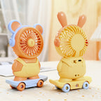 USB Desk Fan Cute Cat Design Portable Quiet Operation Adjustable Tilt for Women