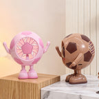 Portable USB Mini Fan Soccer Ball Design Lightweight Quiet Rechargeable Personal Cooler