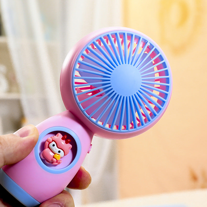 Women’s Handheld Fan Rechargeable Portable with Cute Animal Design Adjustable Speed