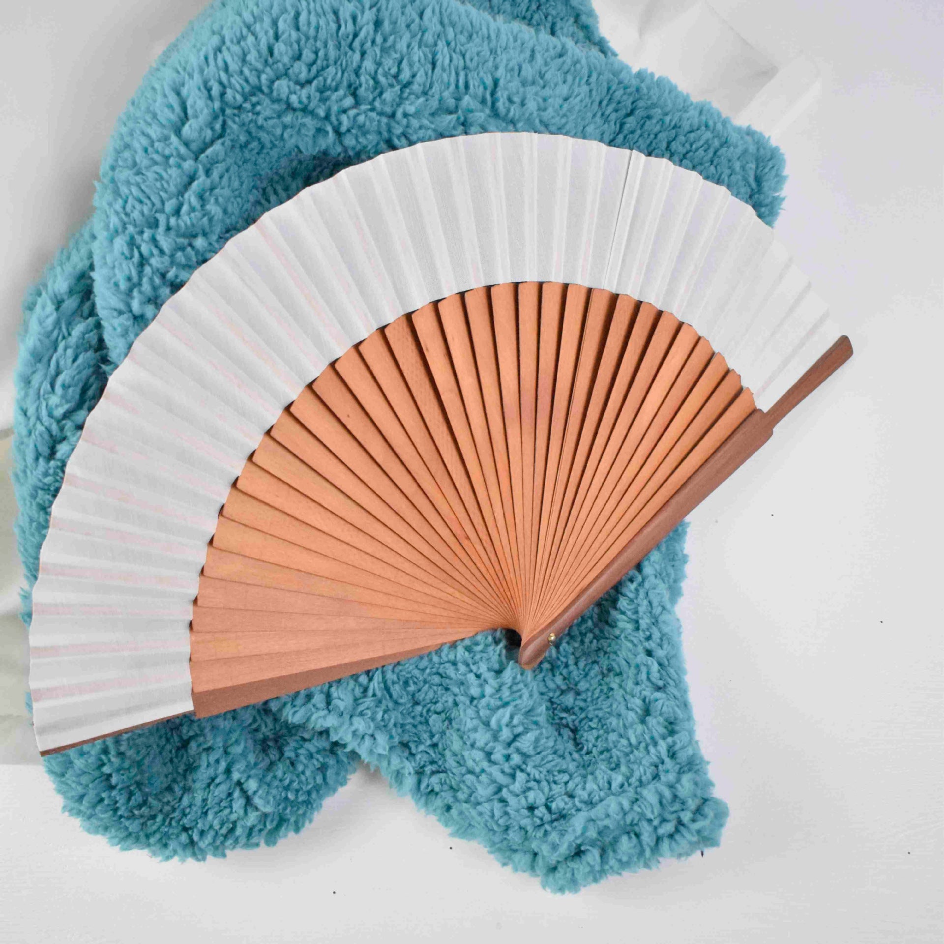 Ladies Folding Hand Fan Wooden Frame Paper Stylish Portable Accessory