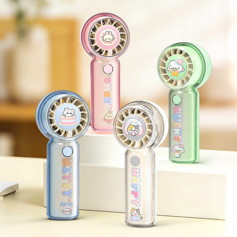 Harrow Cartoon Handheld Fan Portable Rechargeable Personal Cooling Fan Compact Design